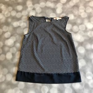 Navy and white Ann Taylor sleeveless top