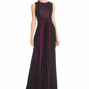 NWT Magenta & Black Contrast Lace Panel Pleat Dres NWT Magenta & Black Contrast Lace Panel Pleat Dres