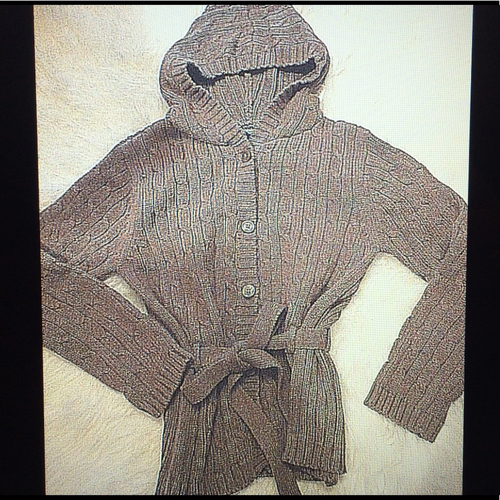 OSHKOSH Long Belted Cable Knit Sweater Hooded  (6)