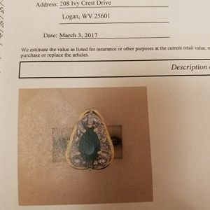 Emerald and diamond ring