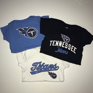 Three (3) Tennessee Titans baby bodysuits 0-3m