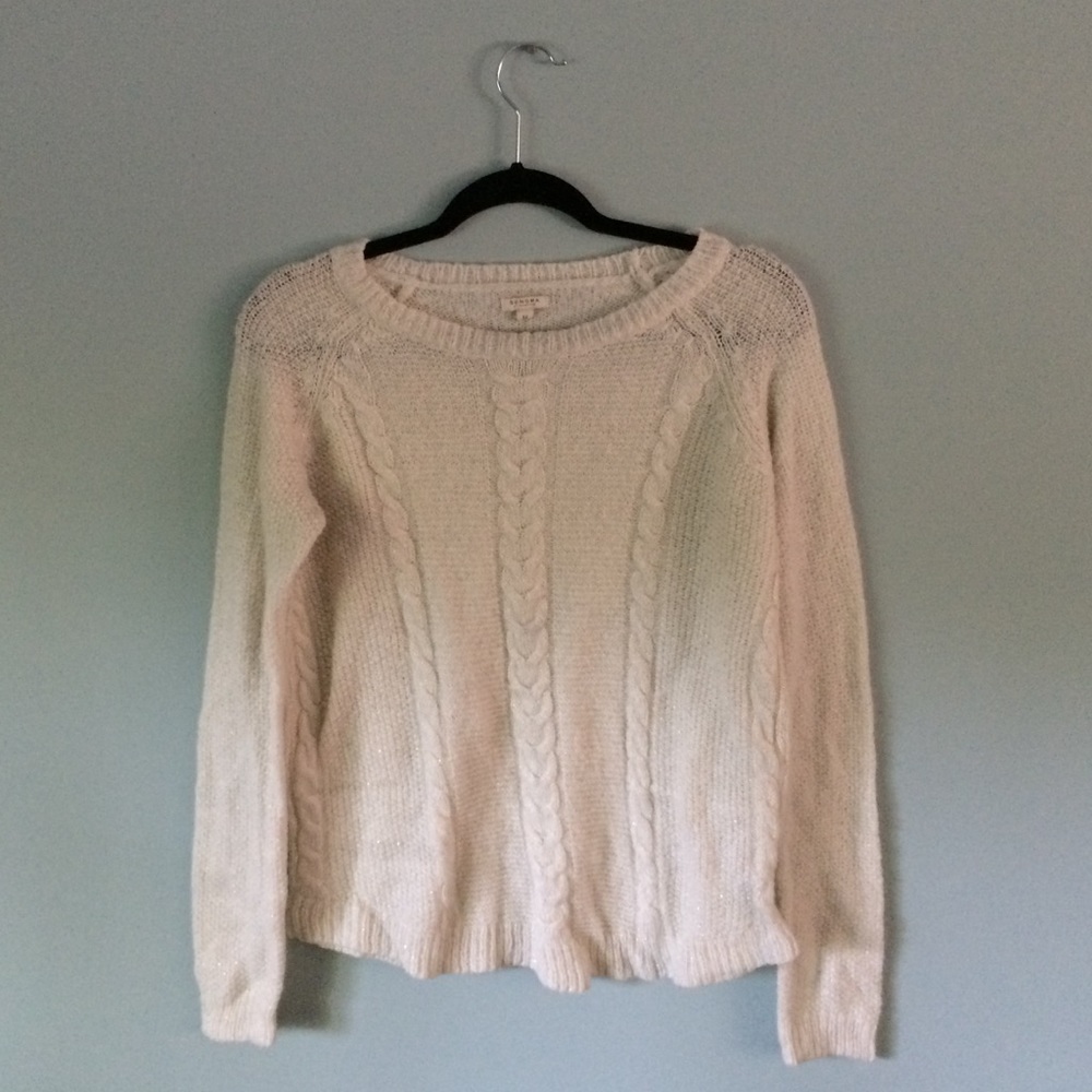 cream&sparkle cable sweater