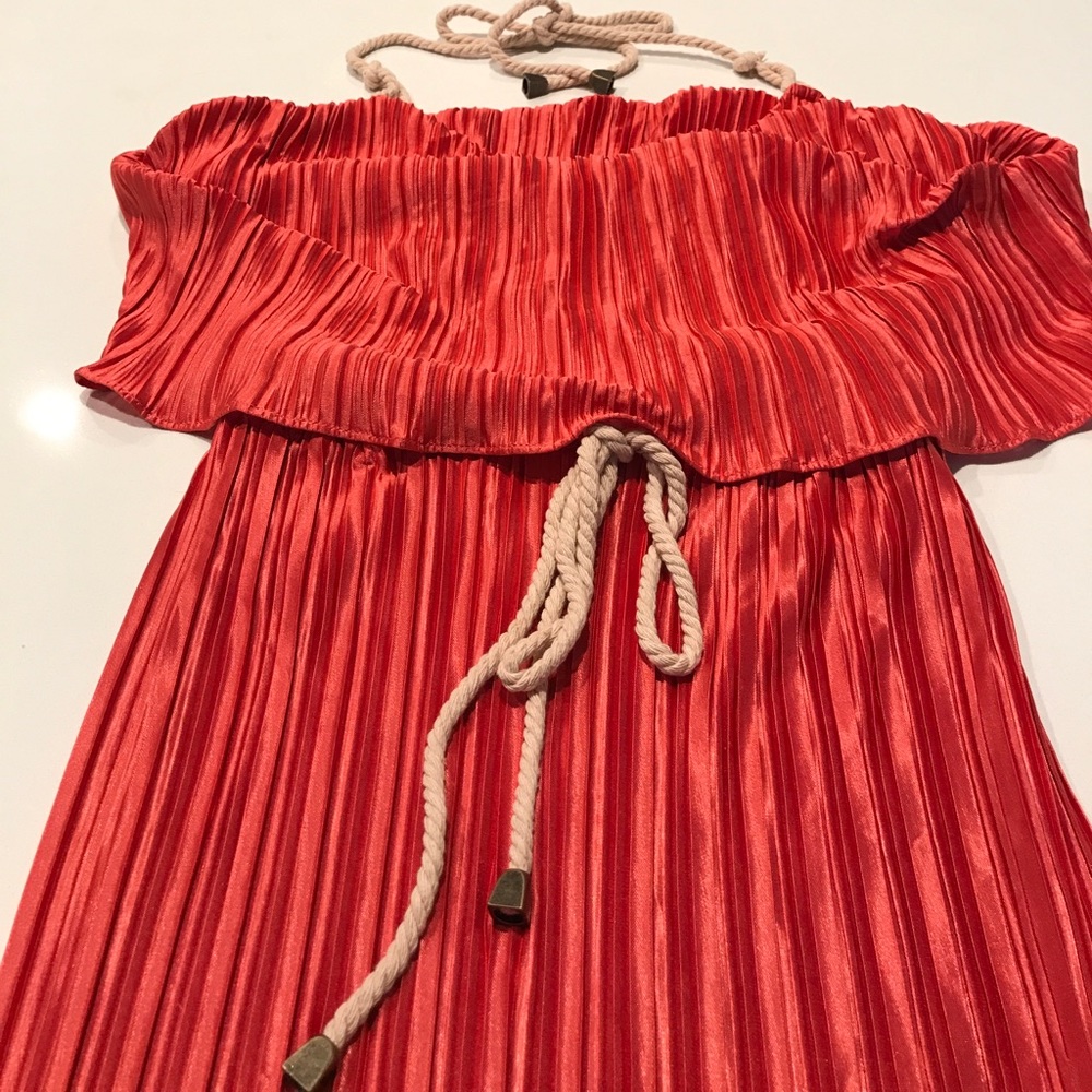 Orange/Red Satin Long Dress