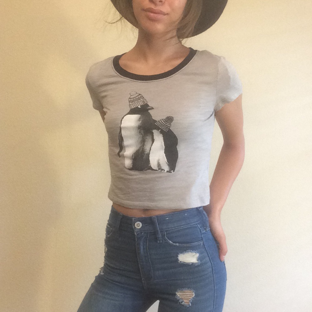 Graphic tee crop top