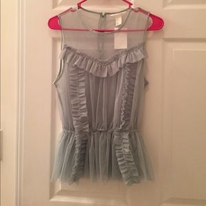 ✨NWT ✨Mint green tulle peplum blouse!