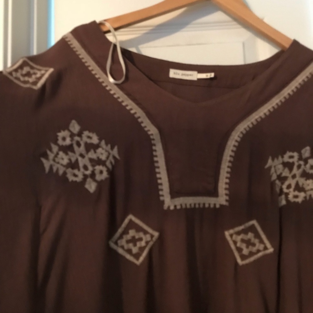 Brown Aztec print shirt