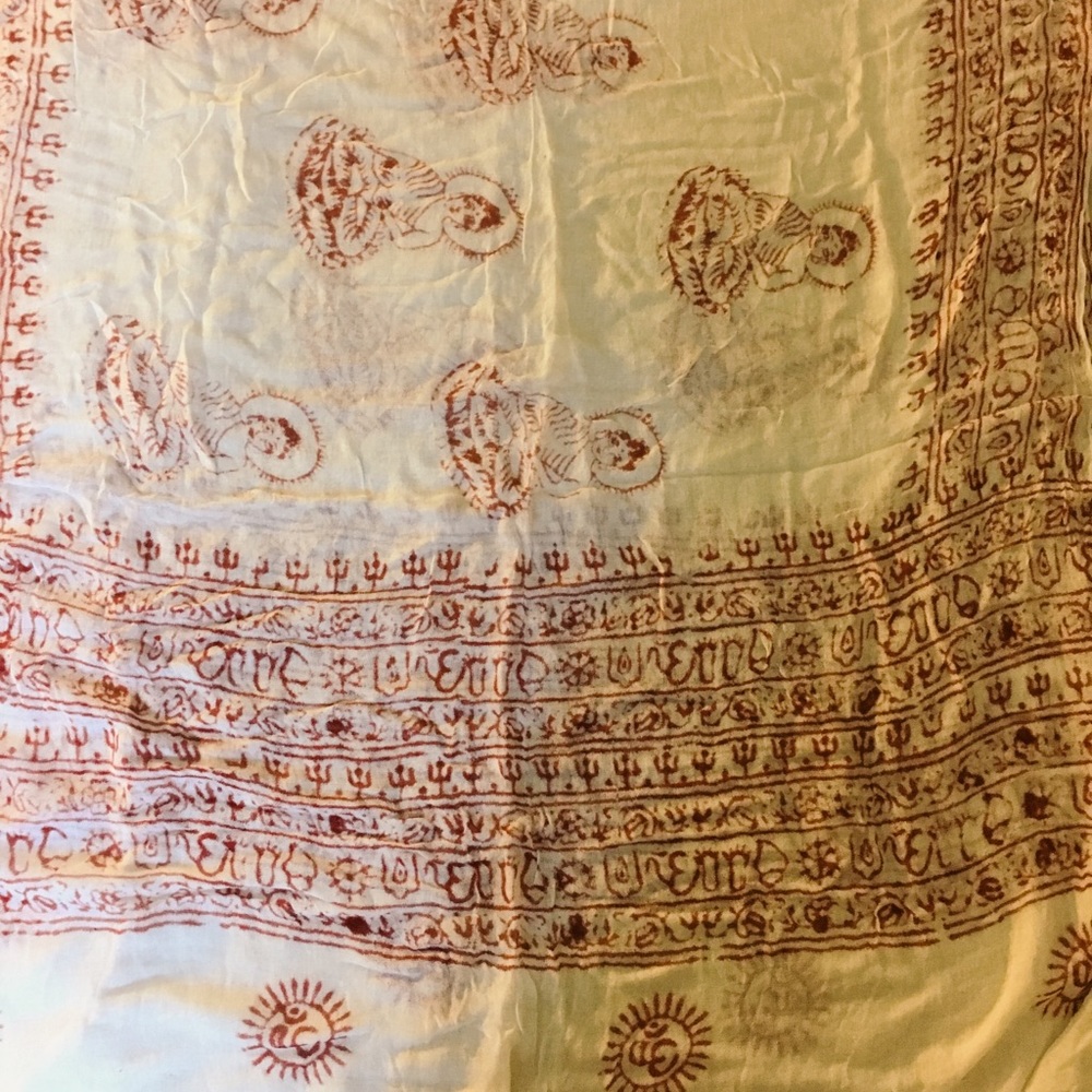 Sheer Cranberry And Off White Tapestry
