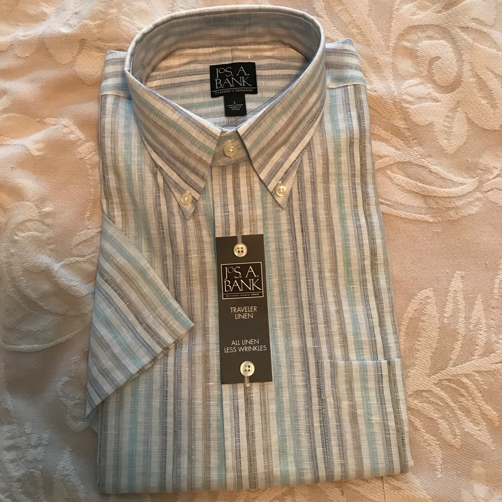 NWT Size L Traveler Linen Short Sleeve Shirt