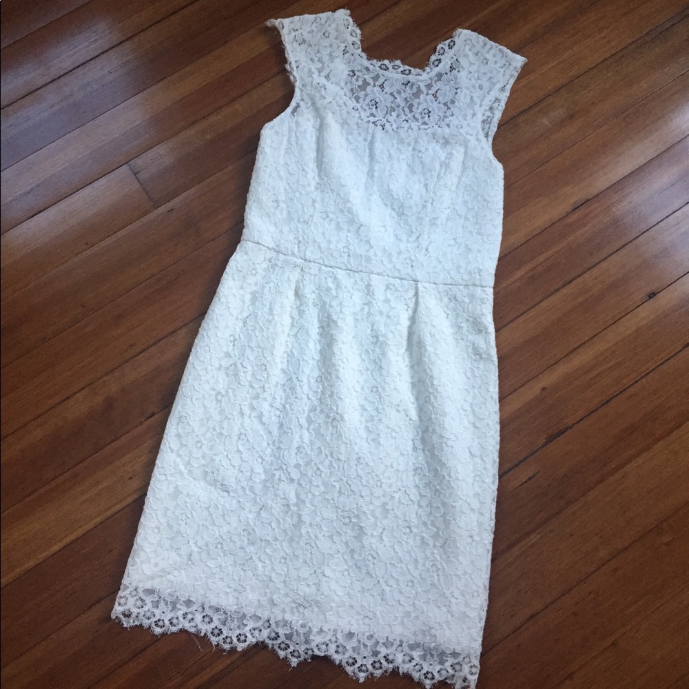 Shoshanna White Lace Dress Size 6