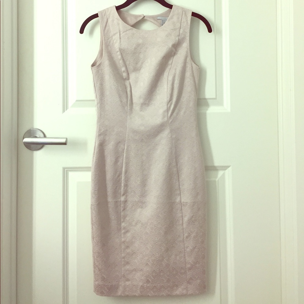 Cream cut-out jacquard dress