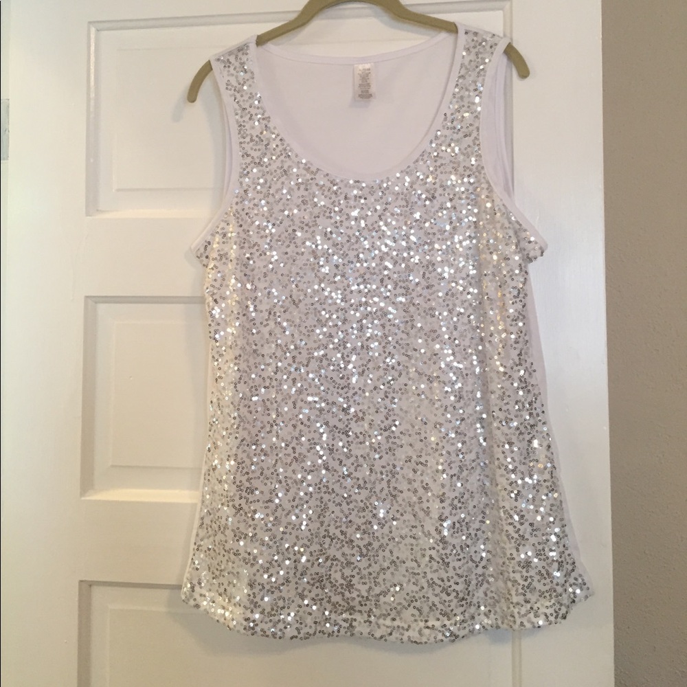 Sequined tank top
