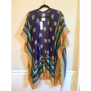 Blue White and Orange Kimono Style