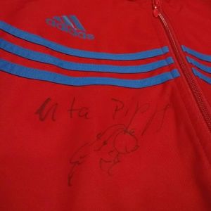 Autographed 2001 Boston Marathon jacket by Adidas