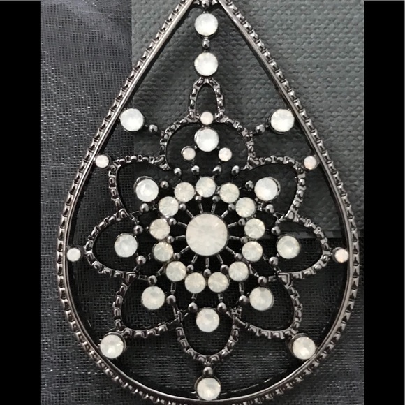 Sparkling Sage Plated Crystal Drop Earrings - Picture 2 of 4