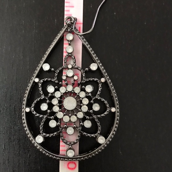 Sparkling Sage Plated Crystal Drop Earrings - Picture 3 of 4