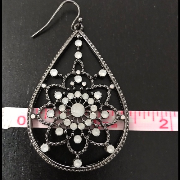 Sparkling Sage Plated Crystal Drop Earrings - Picture 4 of 4