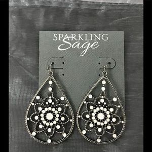 Sparkling Sage Plated Crystal Drop Earrings
