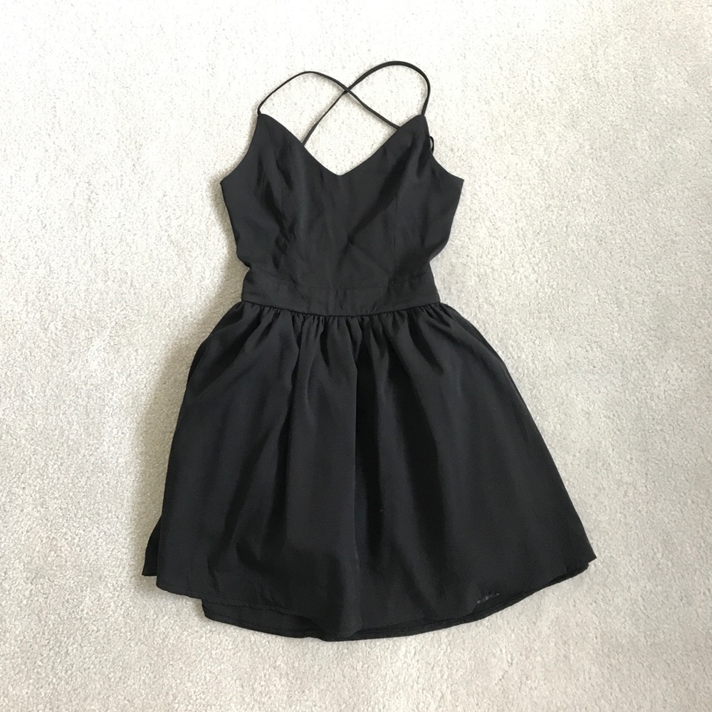Backless black skater dress!