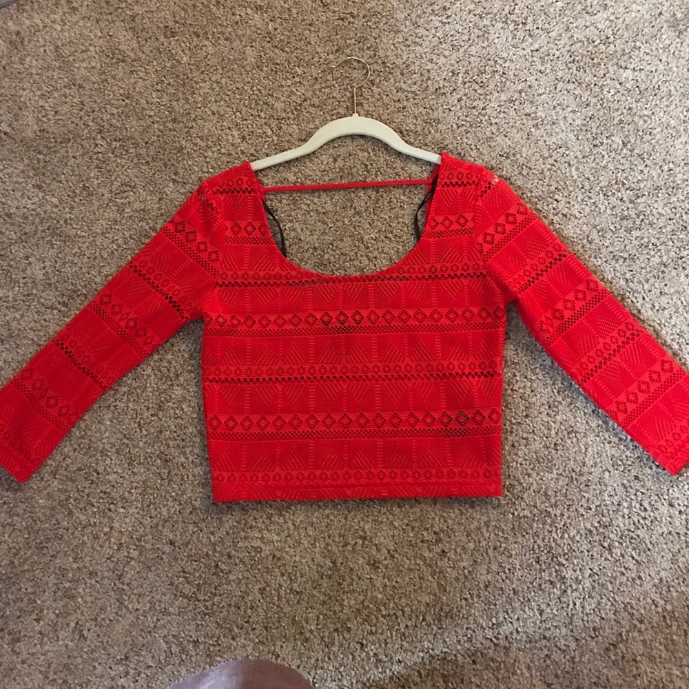 Red crop top