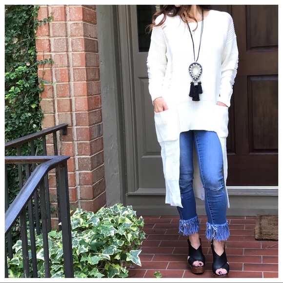 ✨LAST ONE ✨shredded sweater tunic dress - Picture 5 of 6