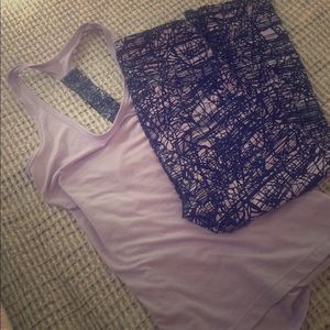 Matching lilac workout outfit