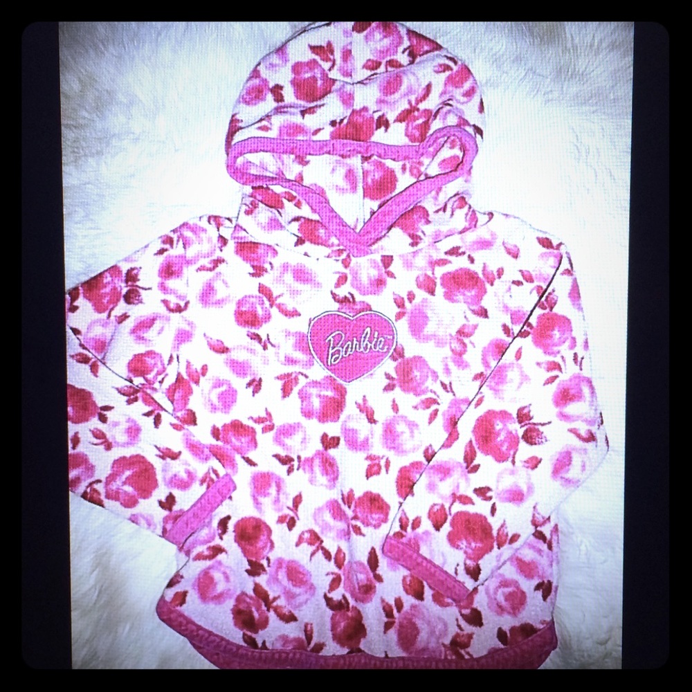 BARBIE Pullover Fleece Pink size 6/6X. EC!