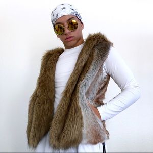 Tan Faux Fur Vest