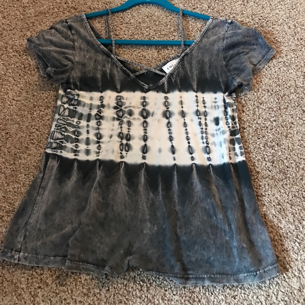 Grey and white tie dye stappy top