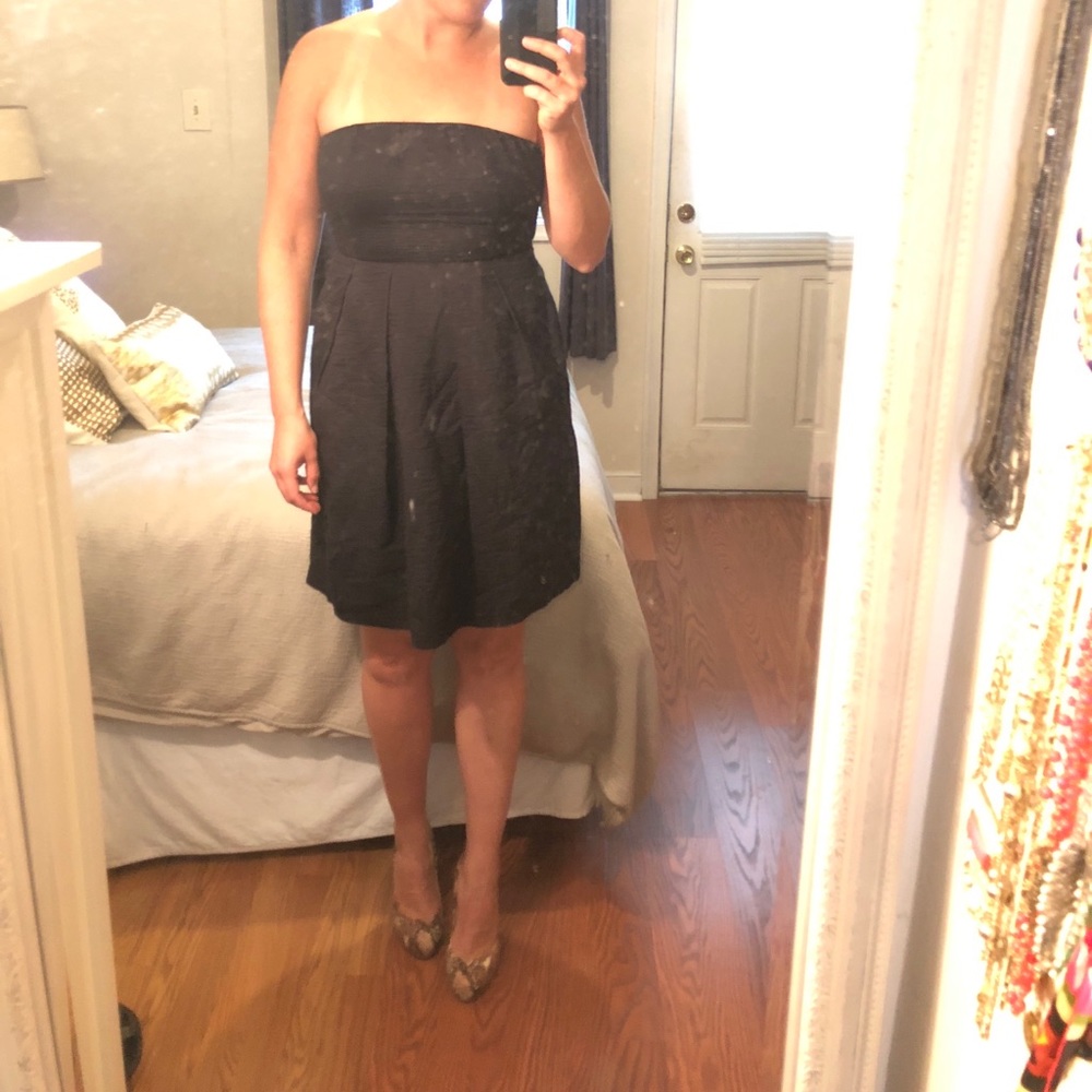 J. Crew strapless dress in black w/ pockets, sz 6