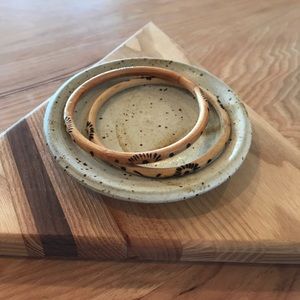 Wooden Bangles with Floral Motif