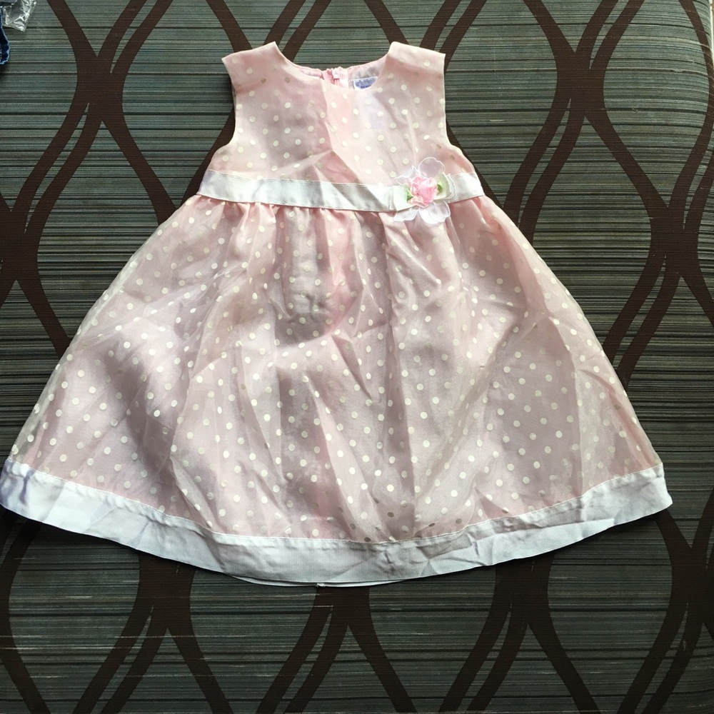 Pink Dress w/ white polka dots