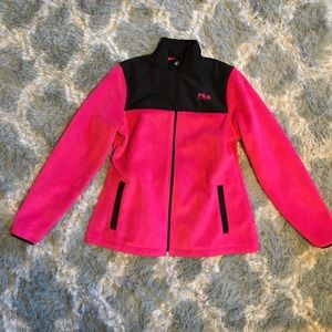 Fila sport pink zip up fleece jacket