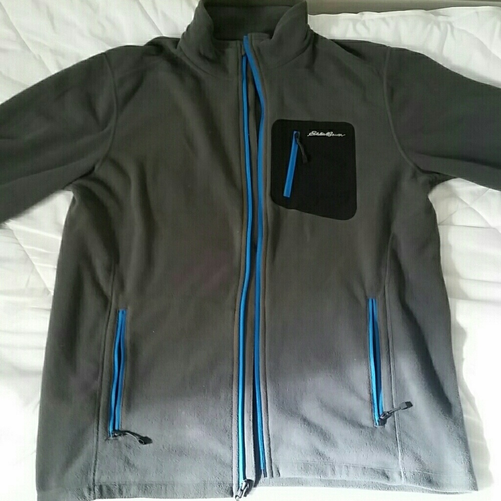 Men's grey and blue Eddie Bauer sweater