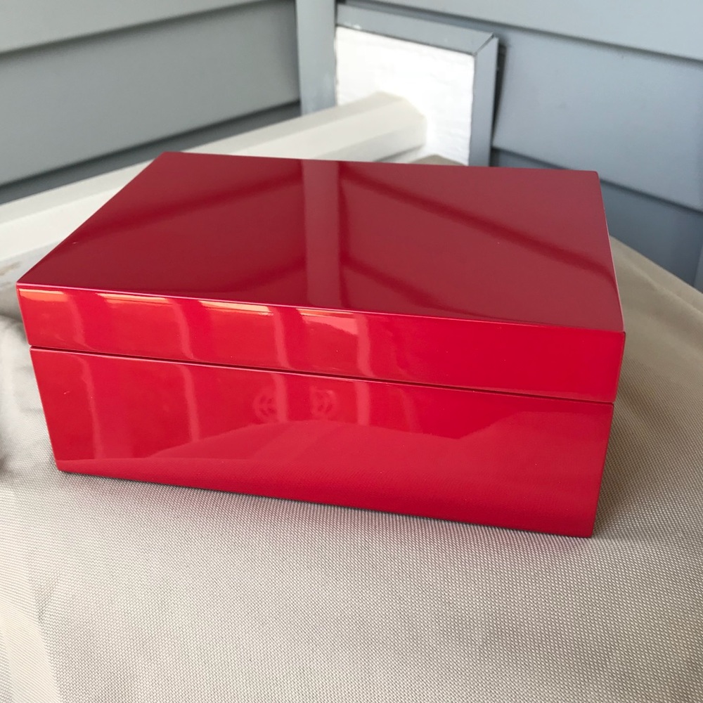 Red Jewelry And Notes Box.