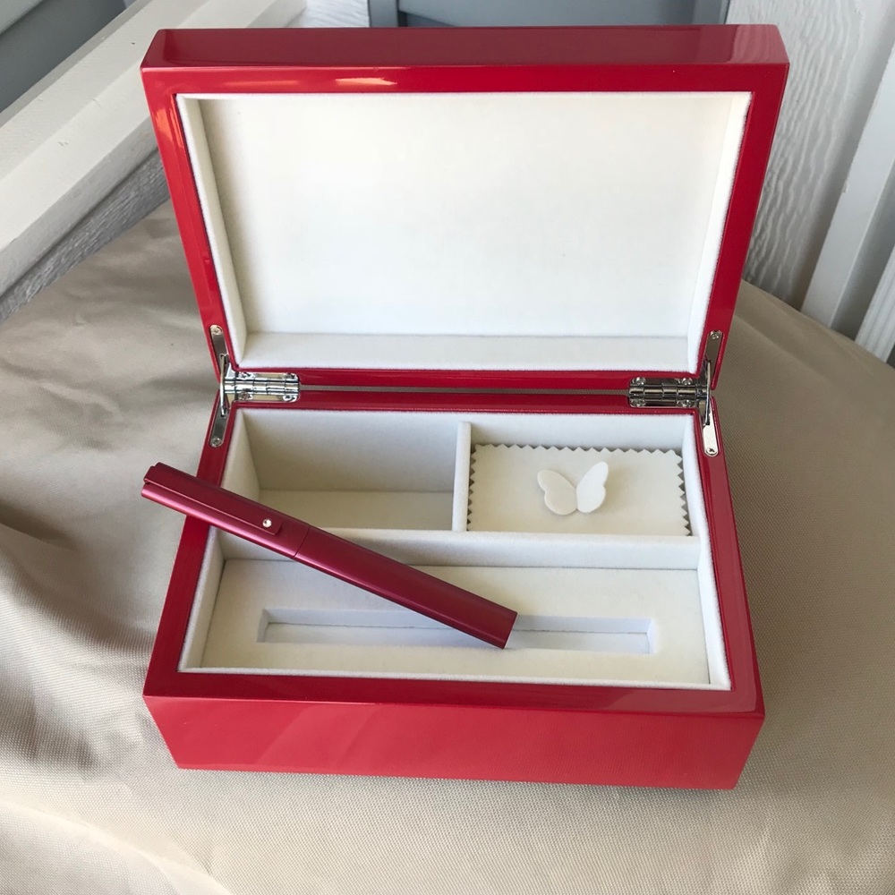 Red Jewelry And Notes Box. - Picture 6 of 8