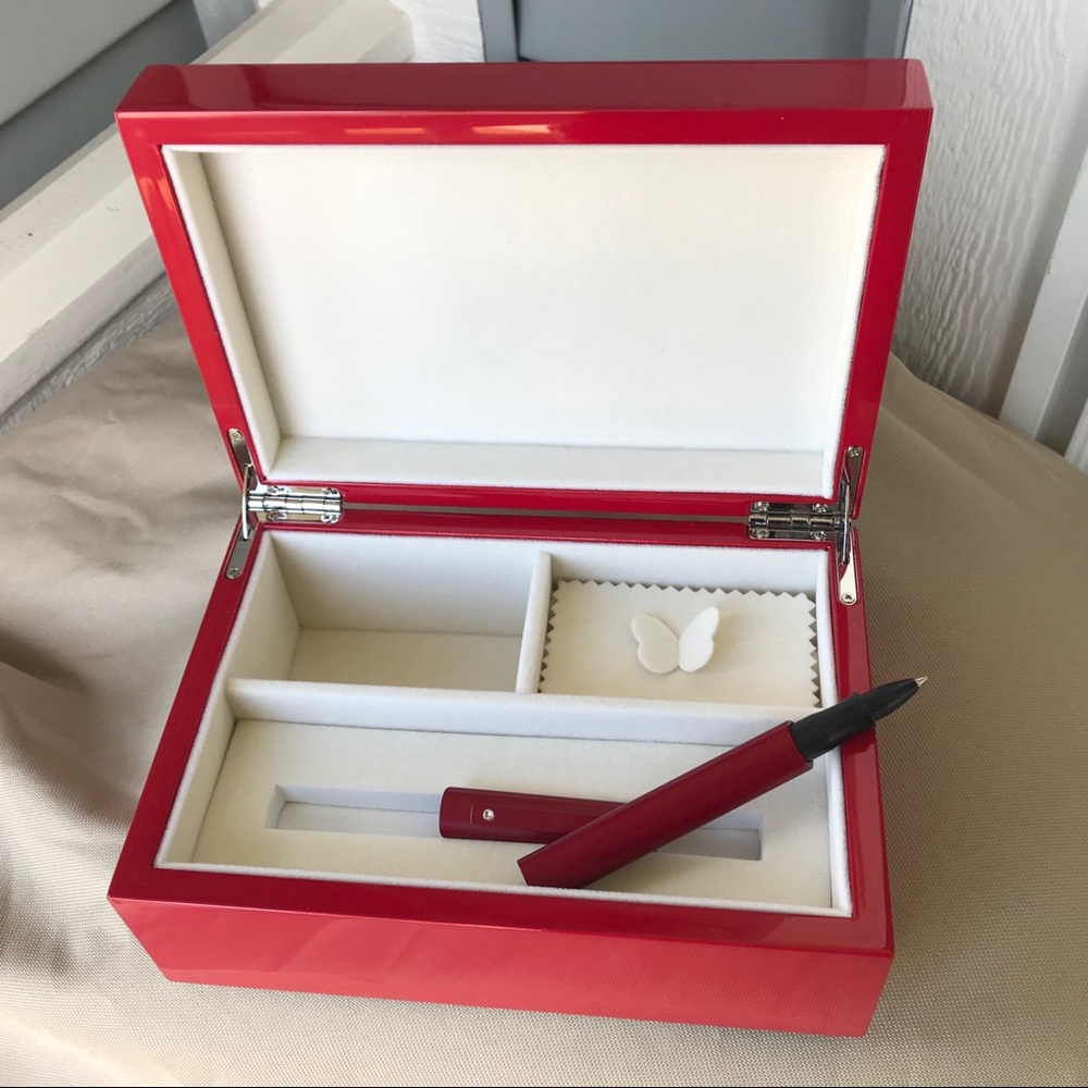 Red Jewelry And Notes Box. - Picture 7 of 8