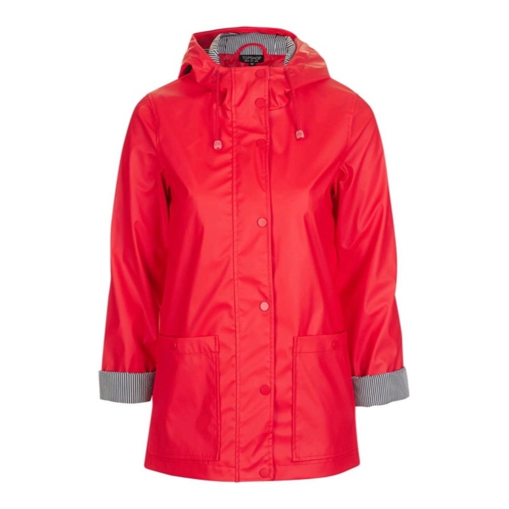 Topshop Red Raincoat Tall