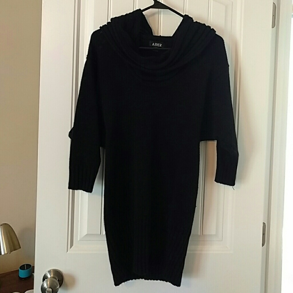 Black Sweater Cowl Tunic