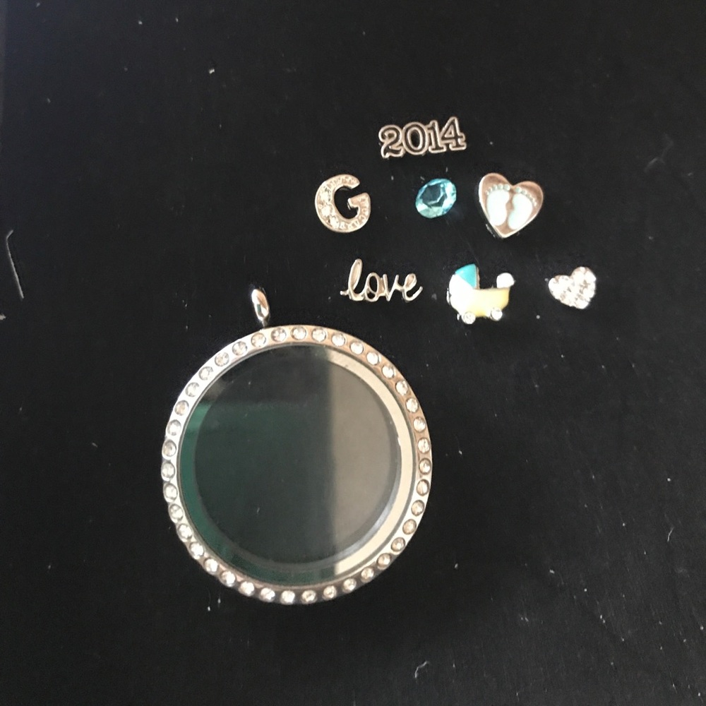 Origami owl lockets and charms and necklace
