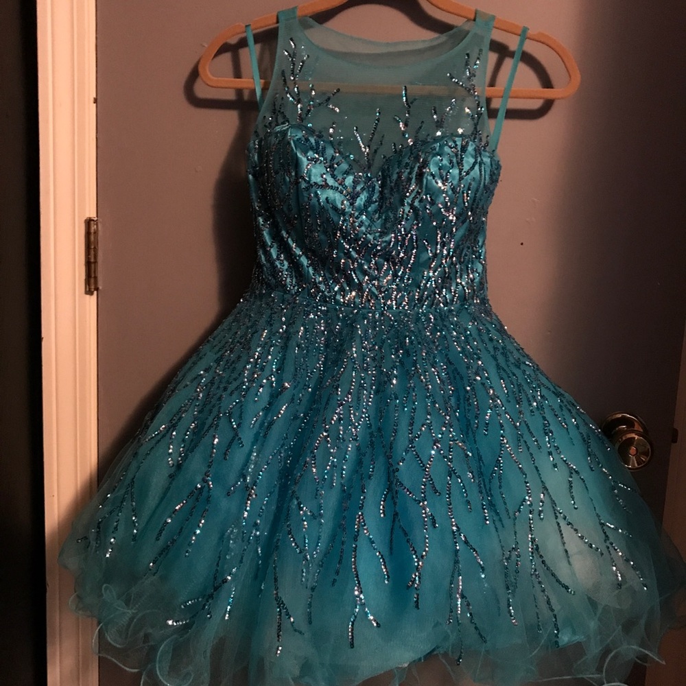 Blue Short Homecoming dress