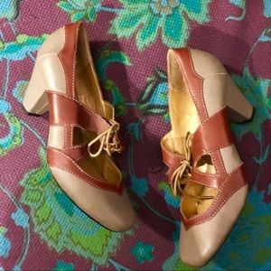 SEYCHELLES Brown Gray Lace Up Oxfords Heels 7.5M SEYCHELLES Brown Gray Lace Up Oxfords Heels 7.5M