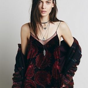 NWOT FP Velvet Paisley Printed Drippy Tank Top NWOT FP Velvet Paisley Printed Drippy Tank Top