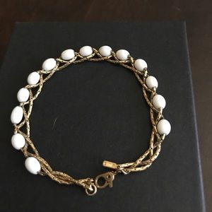 Vintage Monet milk glass gold plated bracelet. Vintage Monet milk glass gold plated bracelet.