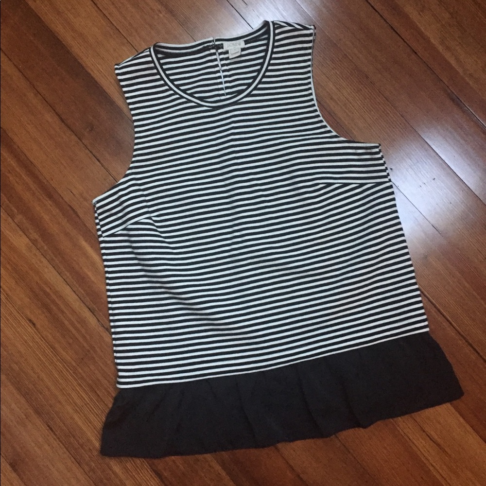 JCrew Striped Peplum Top Size M