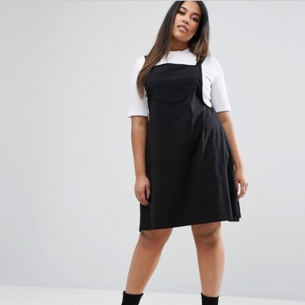ASOS CURVE Column Pinafore Blush Dress Size 16
