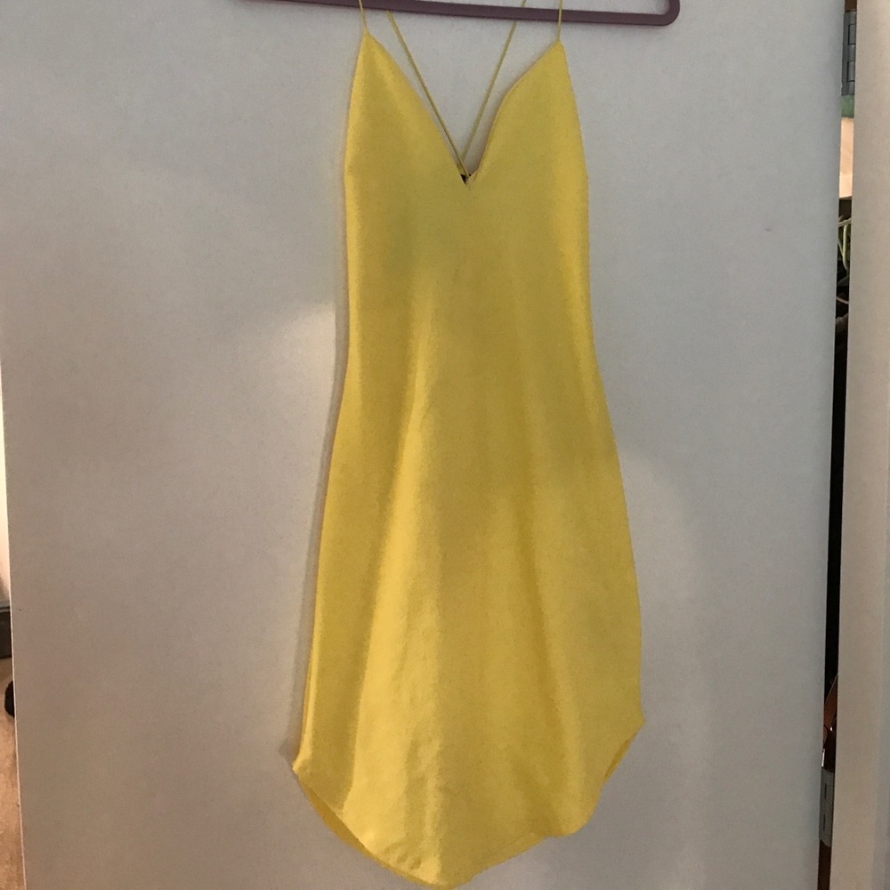 Yellow form fitting dress