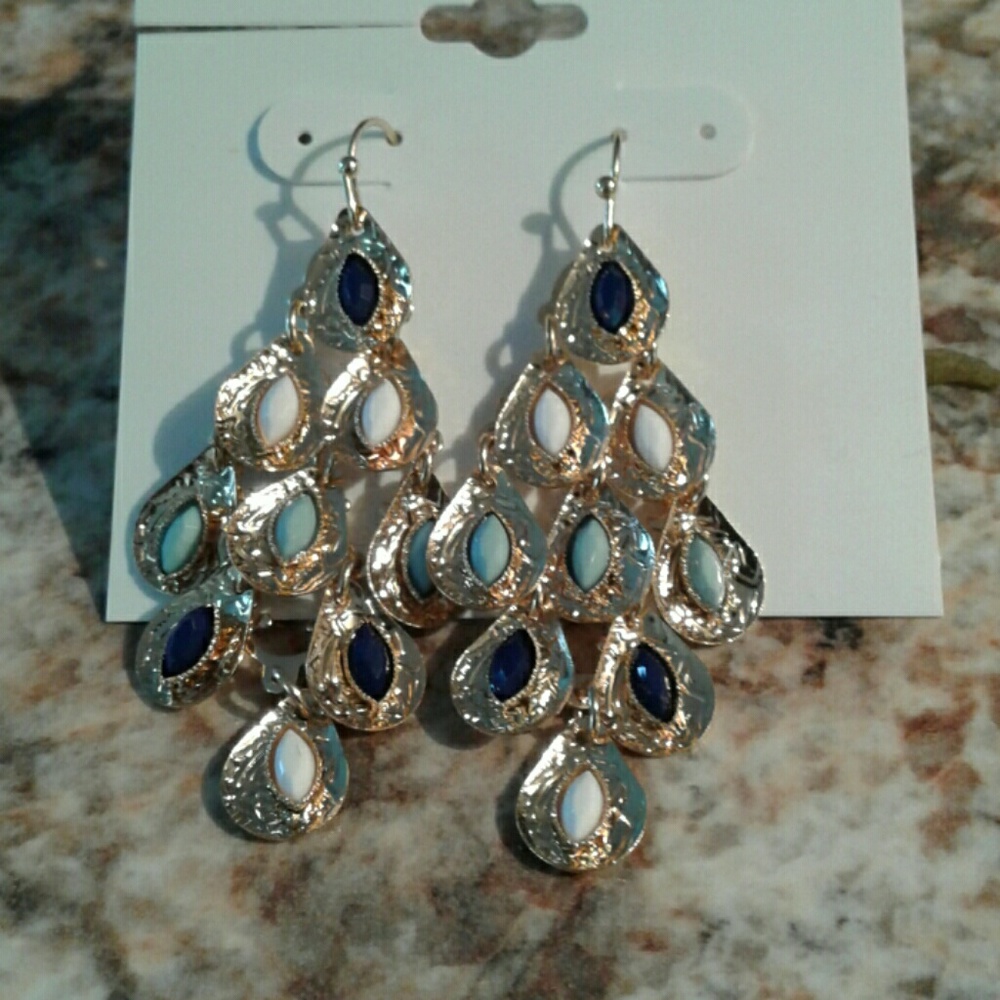 Gold Peacock Earrings