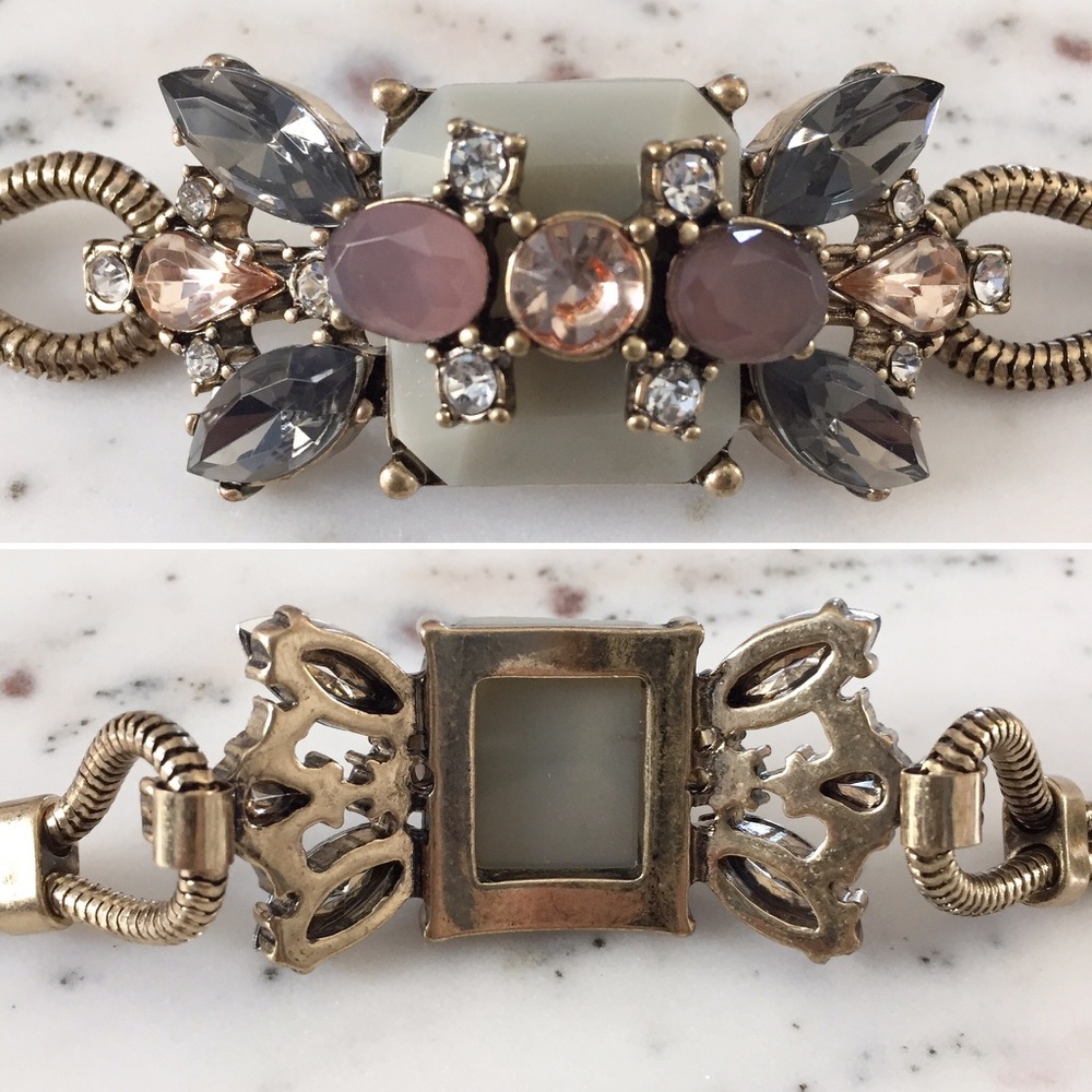 "Emeline" Bracelet || Gray Crystal Statement - Picture 4 of 9