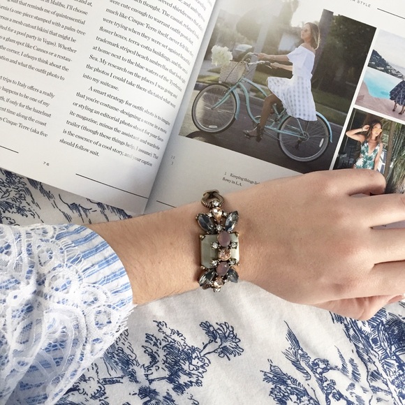 "Emeline" Bracelet || Gray Crystal Statement - Picture 6 of 9