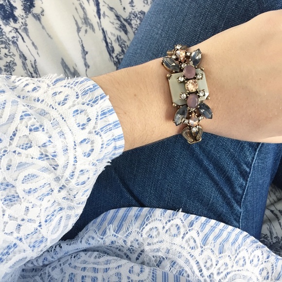 "Emeline" Bracelet || Gray Crystal Statement - Picture 7 of 9